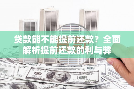 南区贷款能不能提前还款？全面解析提前还款的利与弊