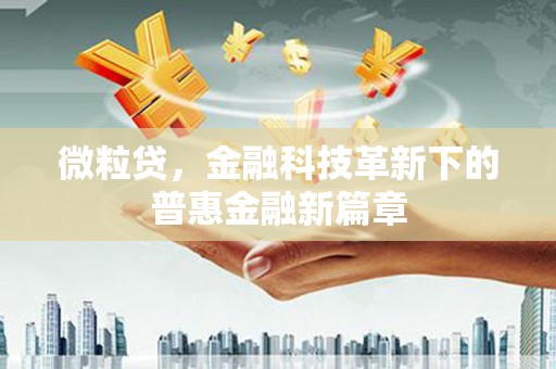 南区微粒贷，金融科技革新下的普惠金融新篇章
