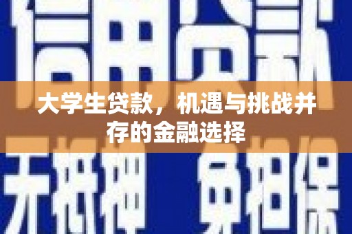 南区大学生贷款，机遇与挑战并存的金融选择